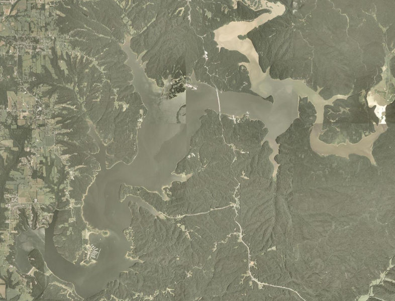At around 10,000 acres, Lake Monroe is the largest reservoir within the state's borders. (Credit: NASA)